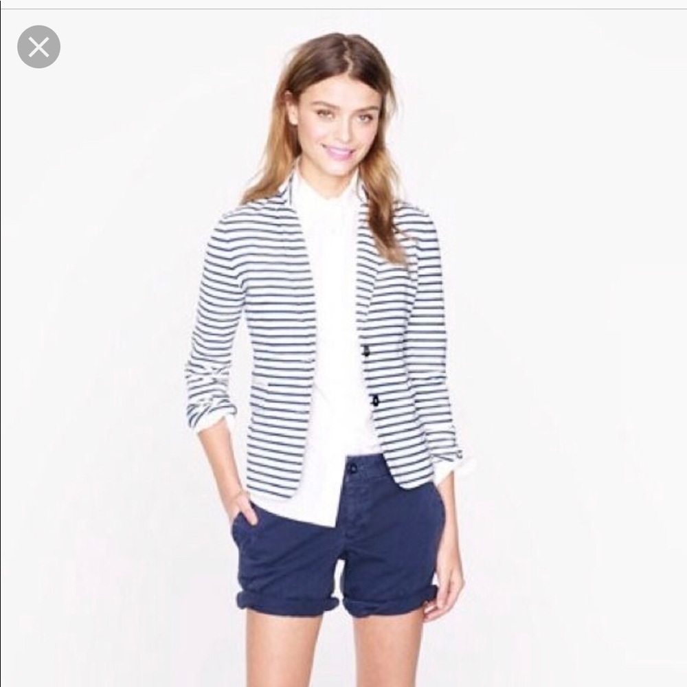 NWT J Crew cotton blazer jacket striped sz S
